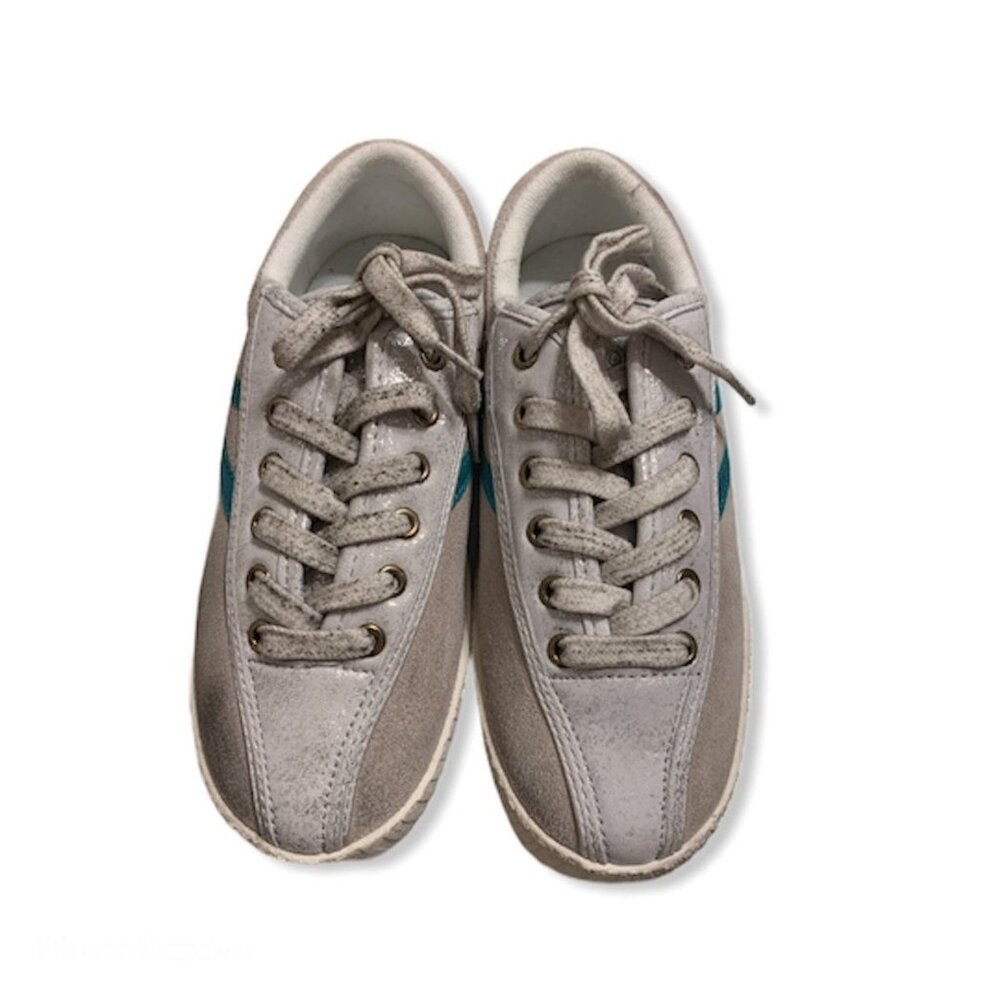 🆕 Tretorn Gray Suede Distressed Sneakers Size 4 NEW